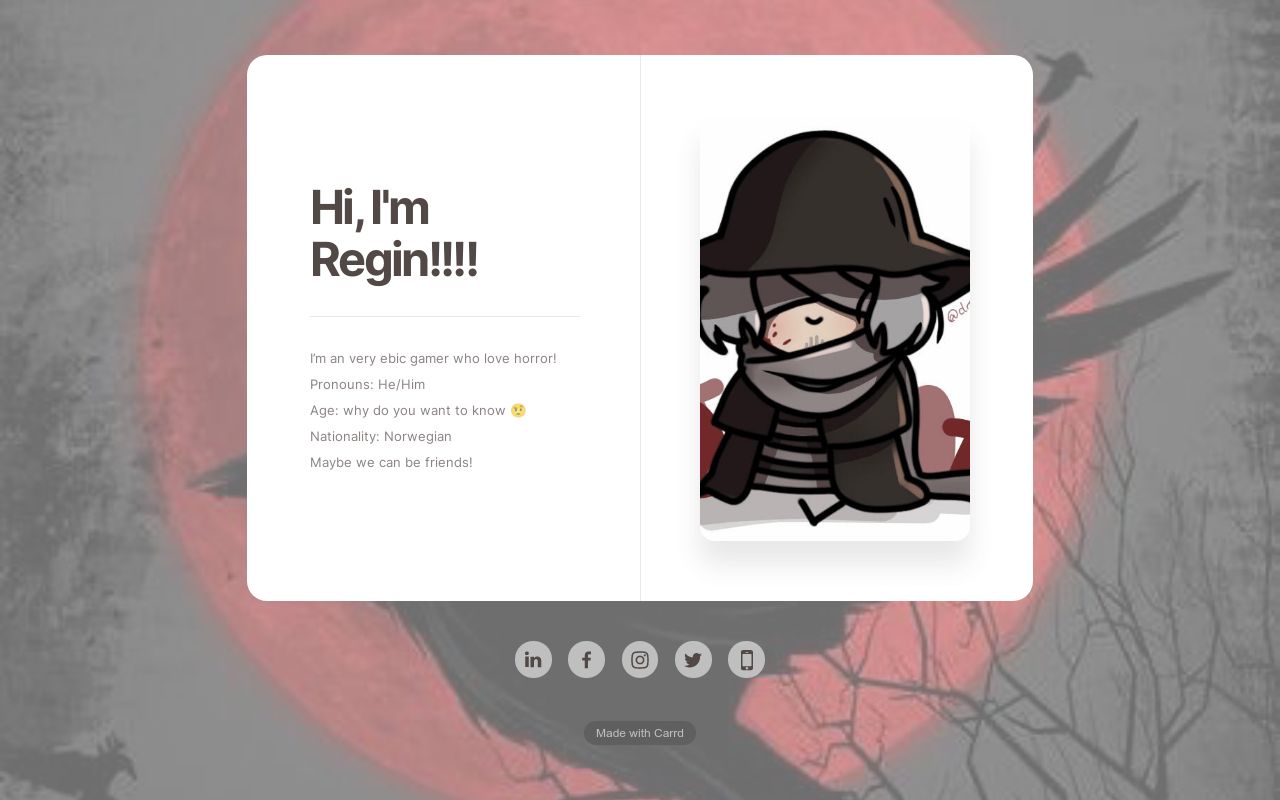 Carrd profile picture for @regin